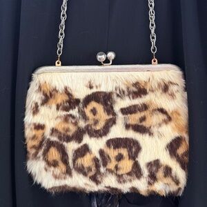 Posh and Plush Vintage Rabbit Fur Purse. BOHO. Y2K and so Whimsical!